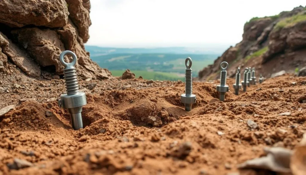 Ground anchors for soil stabilization
