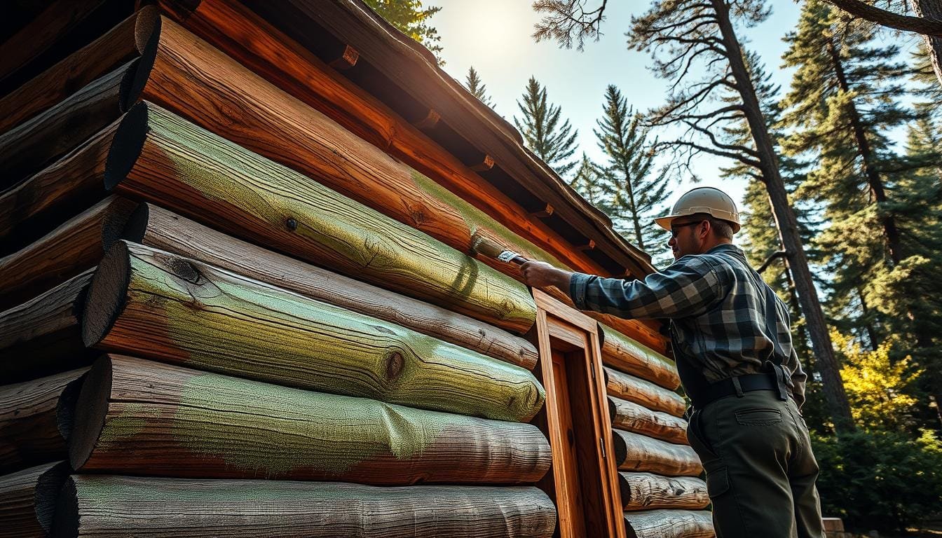 How to Treat Cabin Logs with Copper-Green Wood Preservative