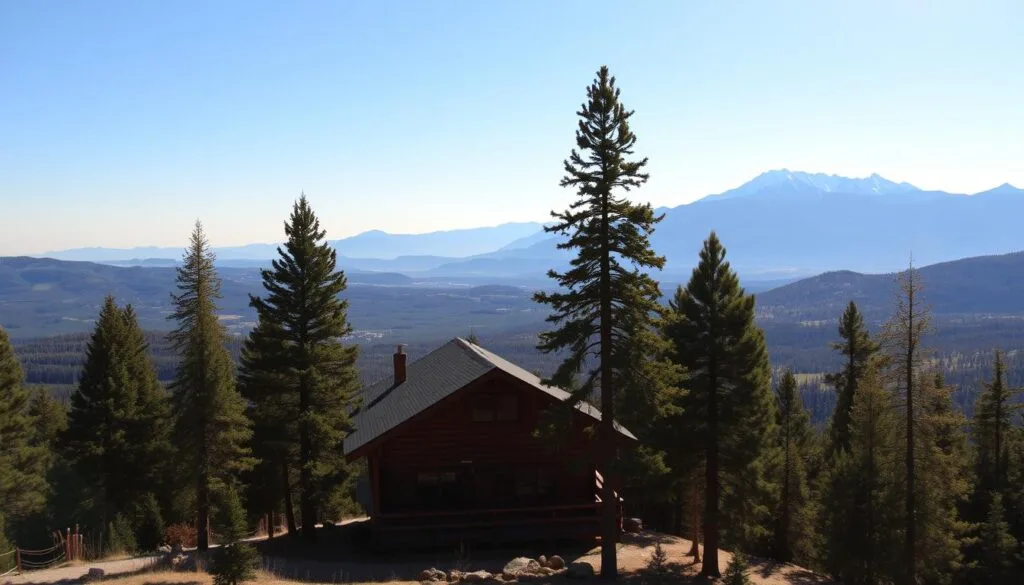 Panoramic views from hilltop cabin Panoramic views from hilltop cabin