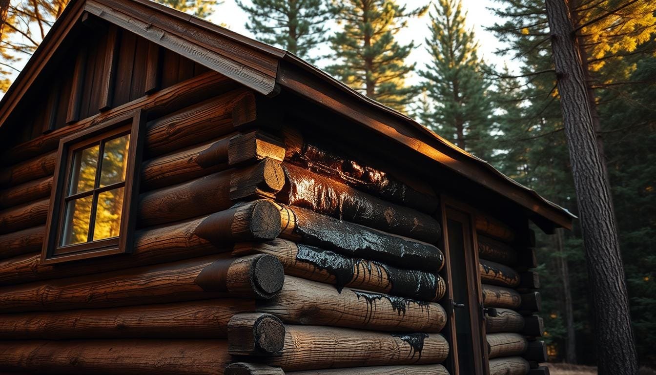 Using Wood Tar to Seal and Preserve Cabin Walls