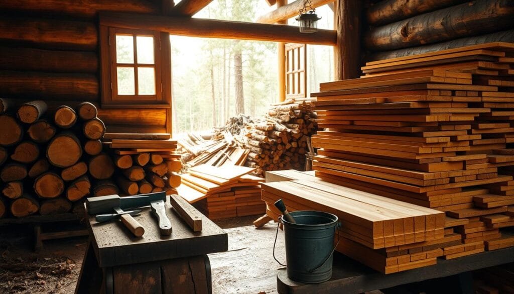 Wood preparation for cabin walls Wood preparation for cabin walls