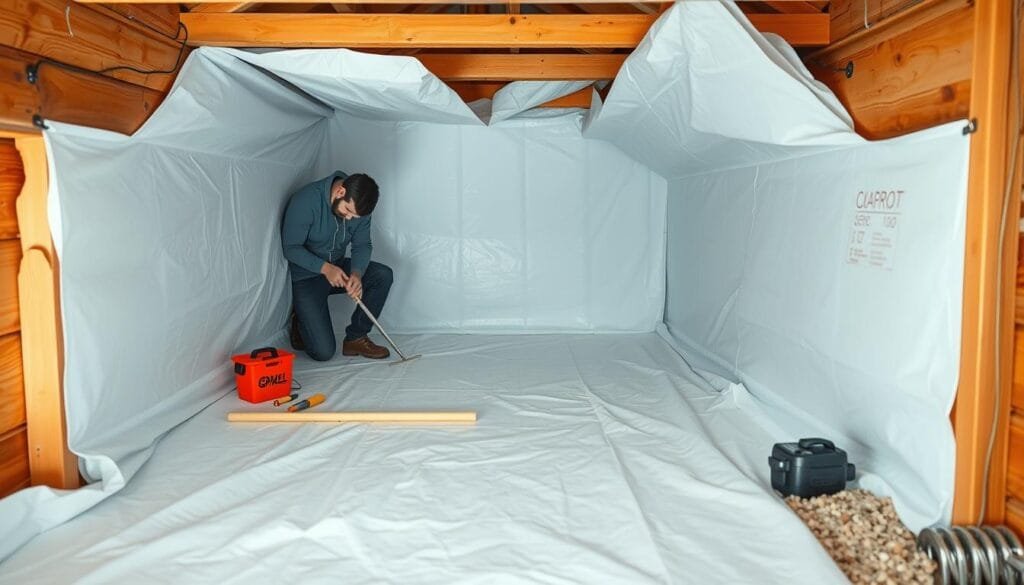 A detailed breakdown of the total cost for a cabin crawl space, showcased in a clean, minimalist infographic-style illustration. In the foreground, a grid of cost category icons (e.g. excavation, concrete, insulation, venting) with corresponding numeric values. The middle ground features a simplified 3D cutaway view of the crawl space structure, highlighting its key components. The background is a plain, neutral color that allows the information to take center stage, conveying a sense of organization and data-driven decision making. The lighting is soft and diffused, creating an authoritative yet approachable mood. The camera angle is a slightly elevated perspective, giving the viewer a comprehensive overview of the crawl space cost breakdown. A detailed breakdown of the total cost for a cabin crawl space, showcased in a clean, minimalist infographic-style illustration. In the foreground, a grid of cost category icons (e.g. excavation, concrete, insulation, venting) with corresponding numeric values. The middle ground features a simplified 3D cutaway view of the crawl space structure, highlighting its key components. The background is a plain, neutral color that allows the information to take center stage, conveying a sense of organization and data-driven decision making. The lighting is soft and diffused, creating an authoritative yet approachable mood. The camera angle is a slightly elevated perspective, giving the viewer a comprehensive overview of the crawl space cost breakdown.