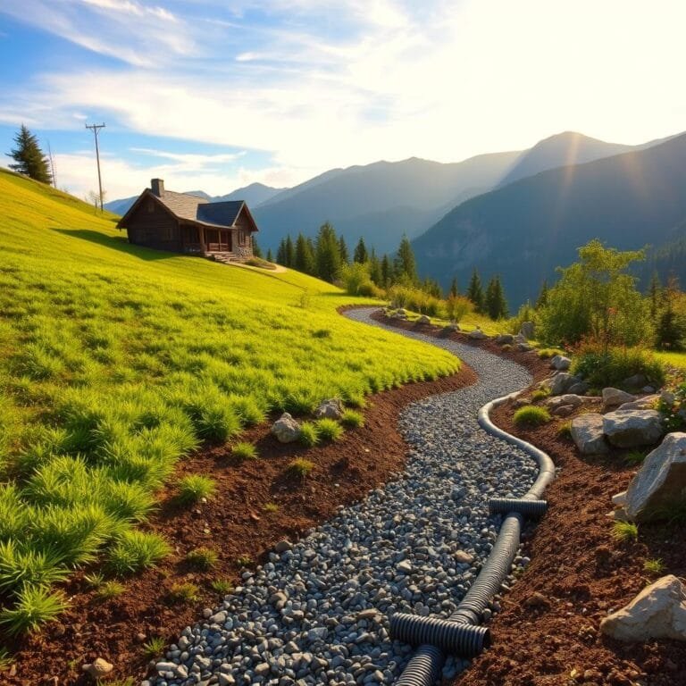 drainage for cabin on a slope