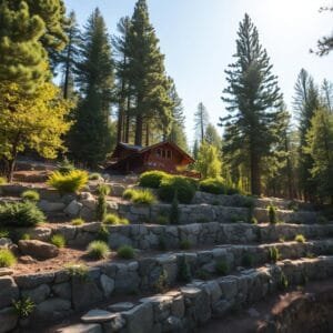 erosion control for hillside cabin