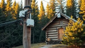 how to connect cabin to power grid