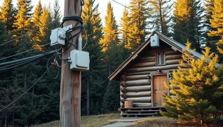 how to connect cabin to power grid