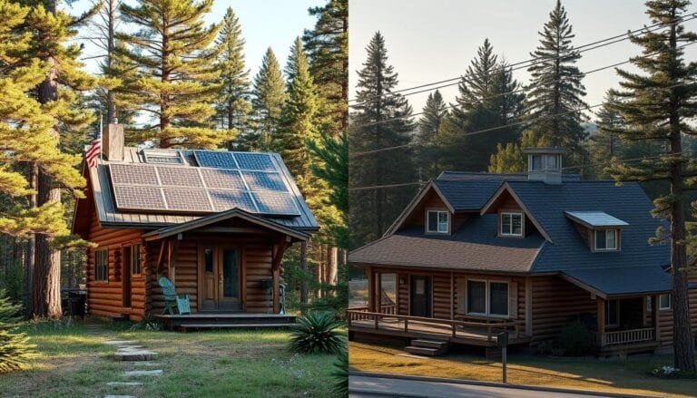 off-grid vs on-grid cabin